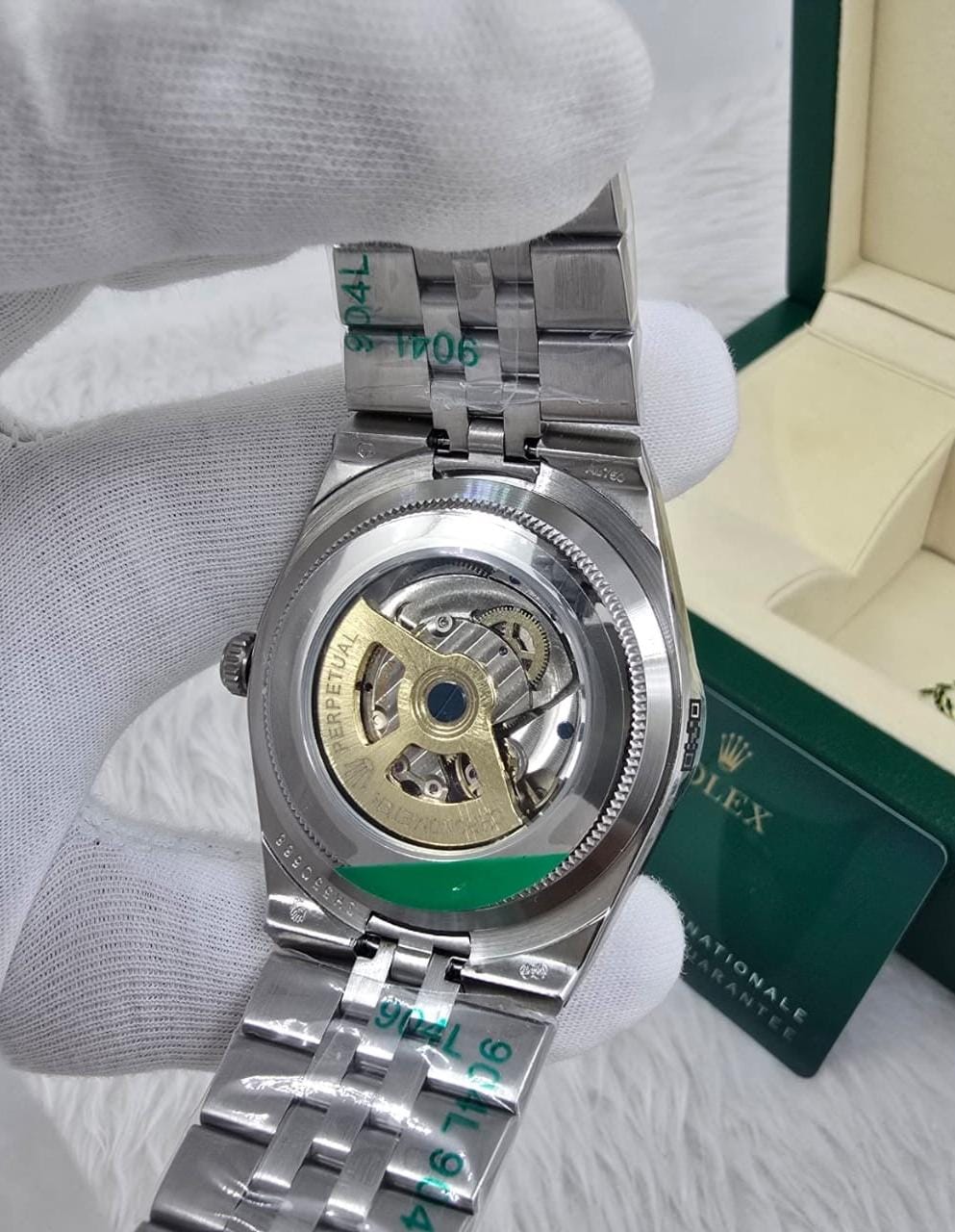 ساعة Rolex Datejust Watch – Roman Numerals, Silver Oyster Bracelet & Transparent Case Back